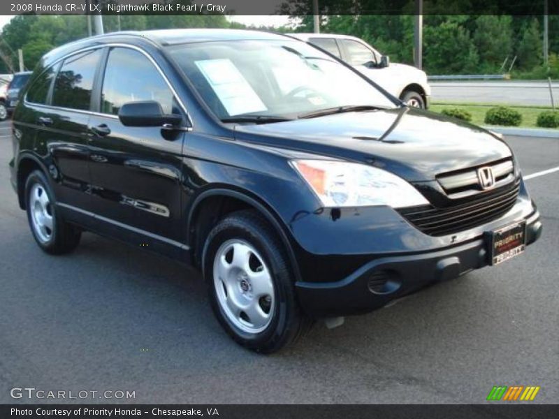 Nighthawk Black Pearl / Gray 2008 Honda CR-V LX