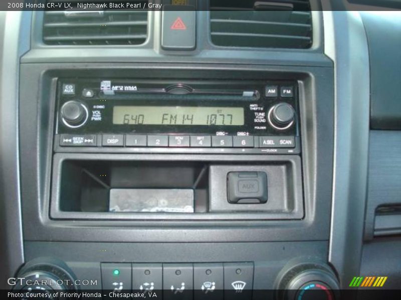 Nighthawk Black Pearl / Gray 2008 Honda CR-V LX