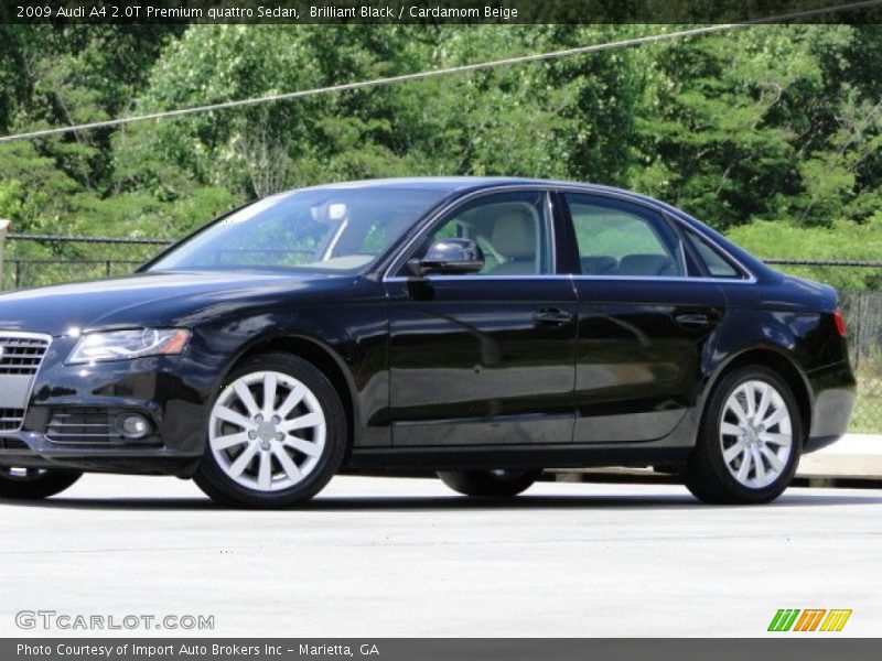 Brilliant Black / Cardamom Beige 2009 Audi A4 2.0T Premium quattro Sedan