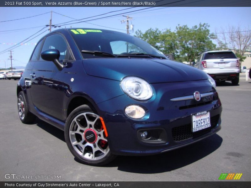 Verde Azzurro (Blue-Green) / Sport Nero/Nero (Black/Black) 2013 Fiat 500 Sport