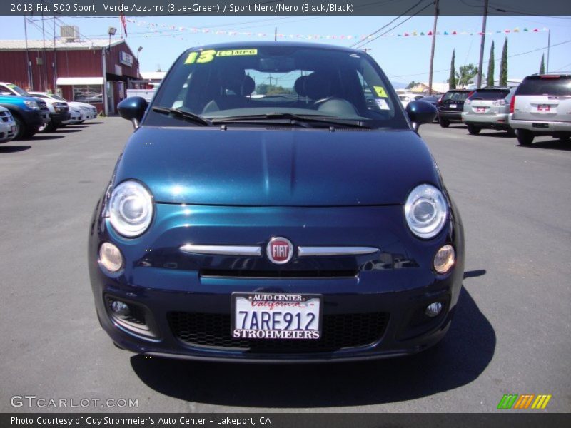 Verde Azzurro (Blue-Green) / Sport Nero/Nero (Black/Black) 2013 Fiat 500 Sport