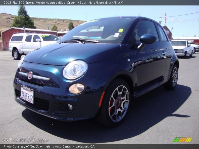 Verde Azzurro (Blue-Green) / Sport Nero/Nero (Black/Black) 2013 Fiat 500 Sport