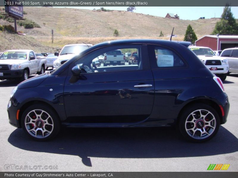 Verde Azzurro (Blue-Green) / Sport Nero/Nero (Black/Black) 2013 Fiat 500 Sport