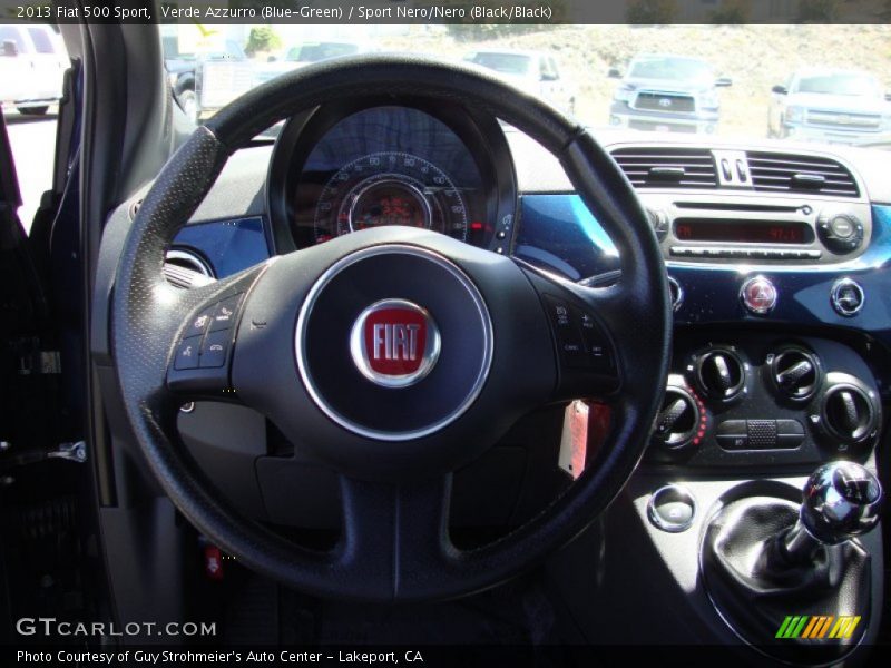 Verde Azzurro (Blue-Green) / Sport Nero/Nero (Black/Black) 2013 Fiat 500 Sport