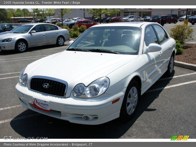 Powder White Pearl / Beige 2005 Hyundai Sonata GL