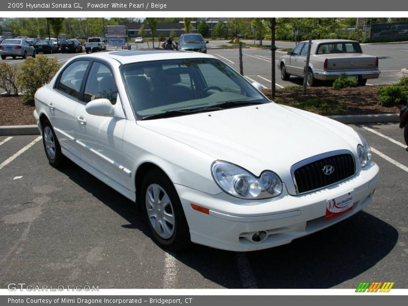Powder White Pearl / Beige 2005 Hyundai Sonata GL