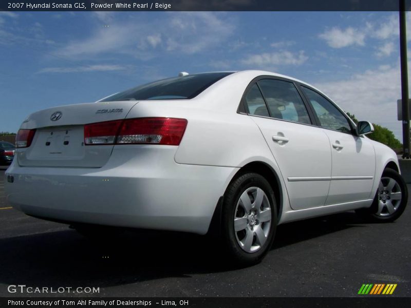 Powder White Pearl / Beige 2007 Hyundai Sonata GLS