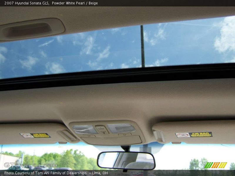 Powder White Pearl / Beige 2007 Hyundai Sonata GLS