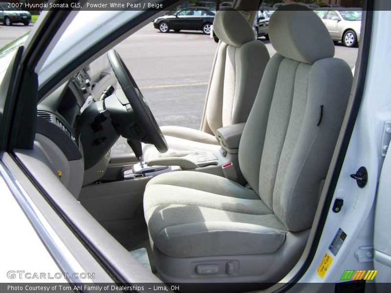 Powder White Pearl / Beige 2007 Hyundai Sonata GLS