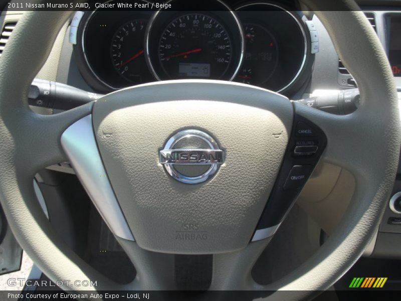 Glacier White Pearl / Beige 2011 Nissan Murano S AWD