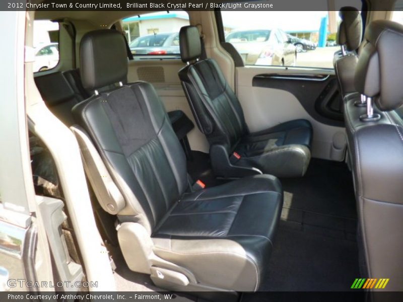 Brilliant Black Crystal Pearl / Black/Light Graystone 2012 Chrysler Town & Country Limited