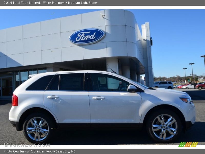 White Platinum / Medium Light Stone 2014 Ford Edge Limited