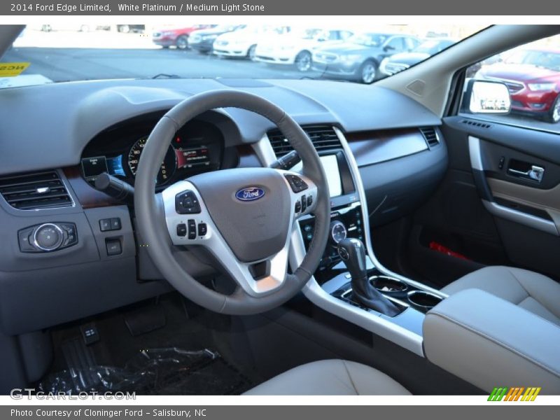 White Platinum / Medium Light Stone 2014 Ford Edge Limited