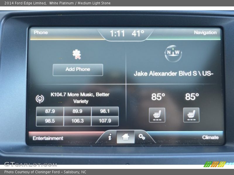 White Platinum / Medium Light Stone 2014 Ford Edge Limited