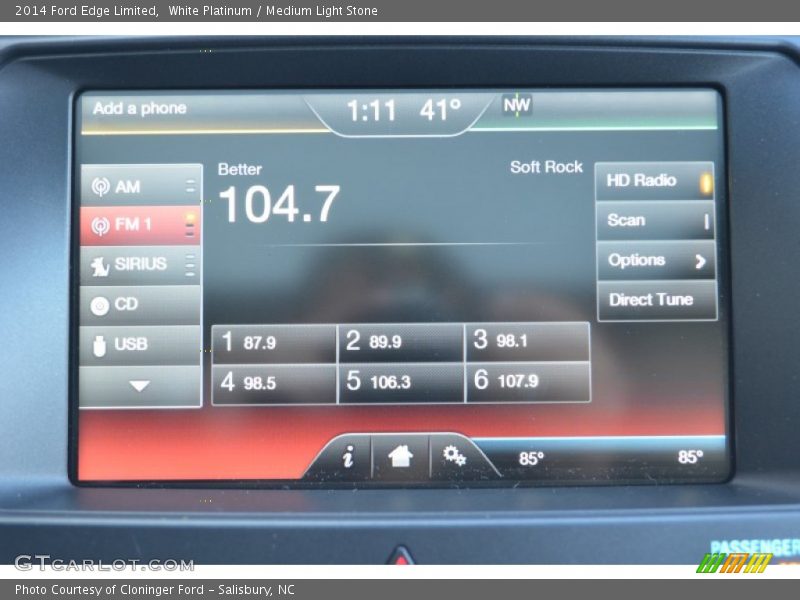 White Platinum / Medium Light Stone 2014 Ford Edge Limited