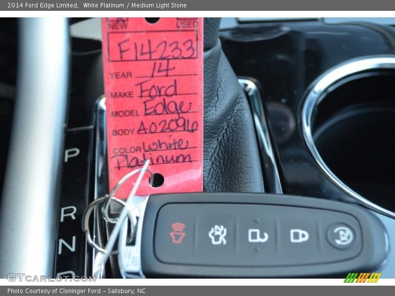White Platinum / Medium Light Stone 2014 Ford Edge Limited