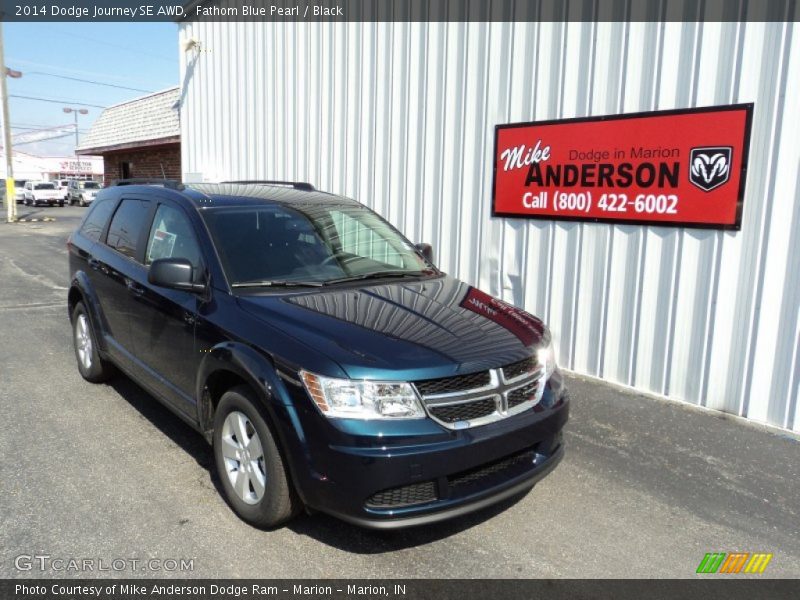 Fathom Blue Pearl / Black 2014 Dodge Journey SE AWD