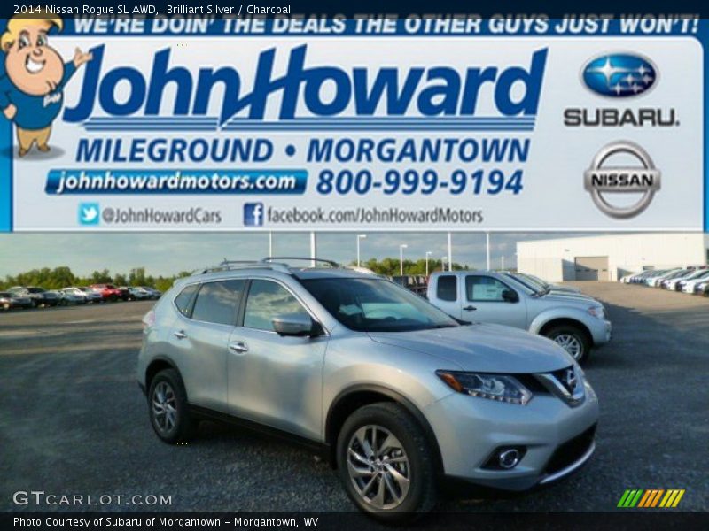 Brilliant Silver / Charcoal 2014 Nissan Rogue SL AWD