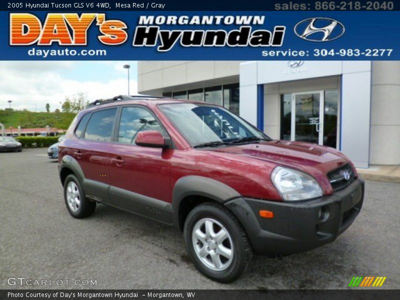 Mesa Red / Gray 2005 Hyundai Tucson GLS V6 4WD