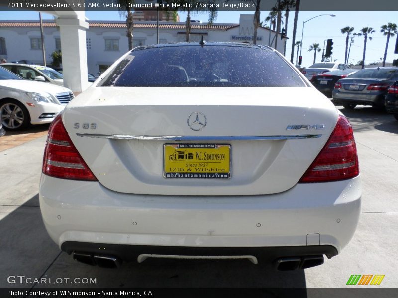 Diamond White Metallic / Sahara Beige/Black 2011 Mercedes-Benz S 63 AMG Sedan