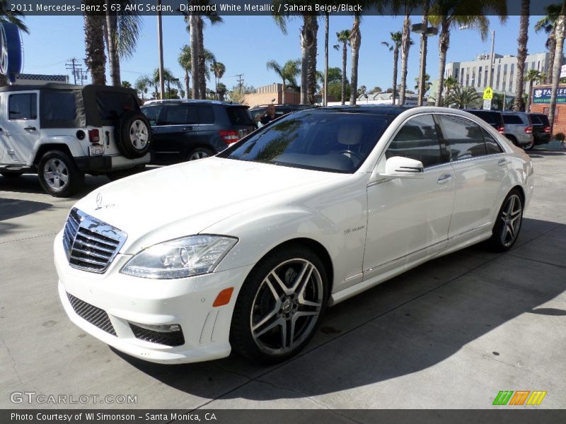 Diamond White Metallic / Sahara Beige/Black 2011 Mercedes-Benz S 63 AMG Sedan