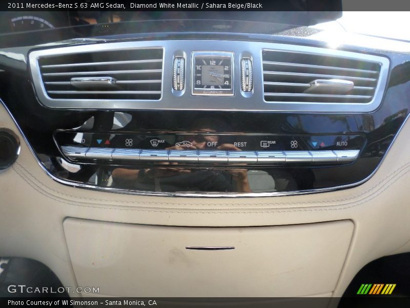 Diamond White Metallic / Sahara Beige/Black 2011 Mercedes-Benz S 63 AMG Sedan