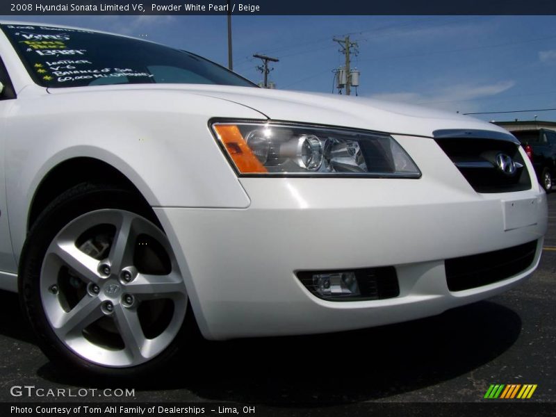 Powder White Pearl / Beige 2008 Hyundai Sonata Limited V6