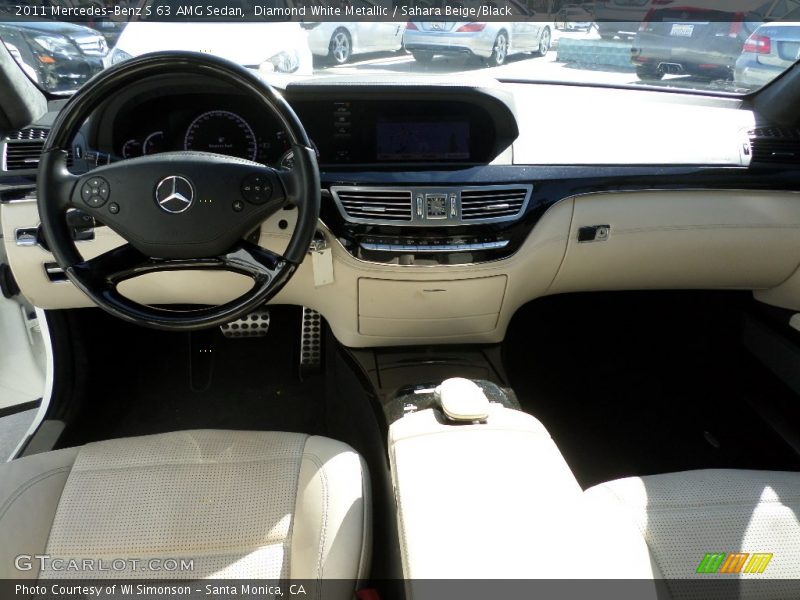 Diamond White Metallic / Sahara Beige/Black 2011 Mercedes-Benz S 63 AMG Sedan