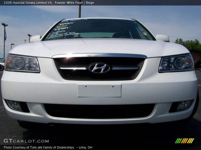 Powder White Pearl / Beige 2008 Hyundai Sonata Limited V6