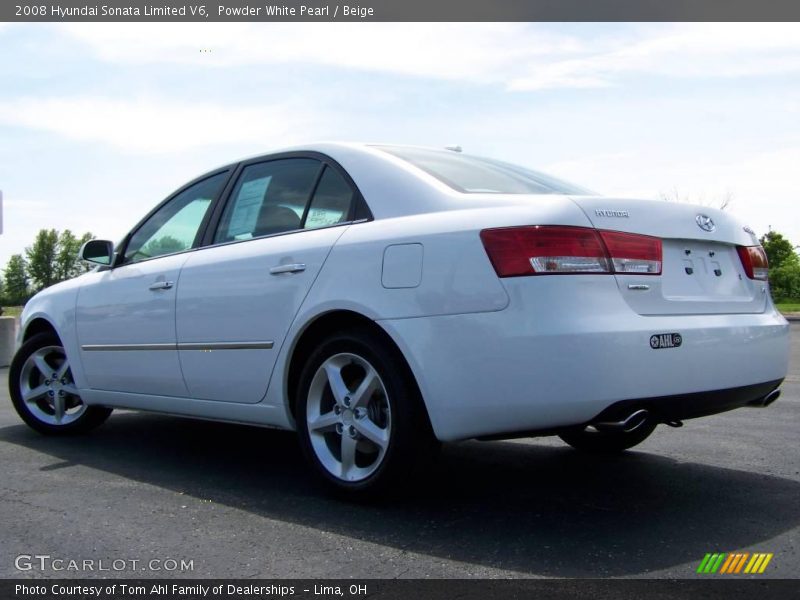 Powder White Pearl / Beige 2008 Hyundai Sonata Limited V6