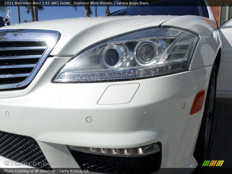 Diamond White Metallic / Sahara Beige/Black 2011 Mercedes-Benz S 63 AMG Sedan