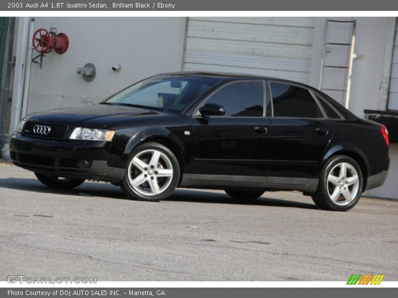 Brilliant Black / Ebony 2003 Audi A4 1.8T quattro Sedan