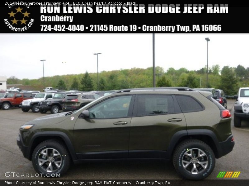 ECO Green Pearl / Morocco - Black 2014 Jeep Cherokee Trailhawk 4x4