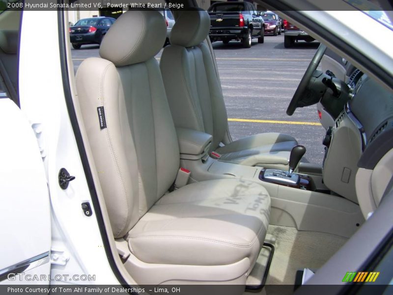 Powder White Pearl / Beige 2008 Hyundai Sonata Limited V6