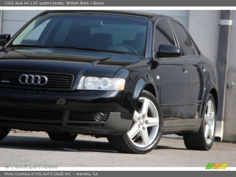 Brilliant Black / Ebony 2003 Audi A4 1.8T quattro Sedan