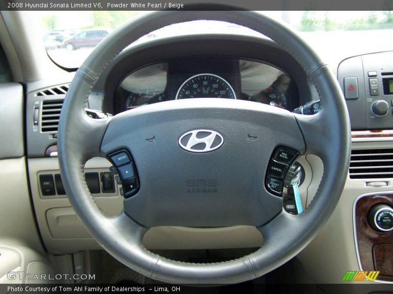 Powder White Pearl / Beige 2008 Hyundai Sonata Limited V6