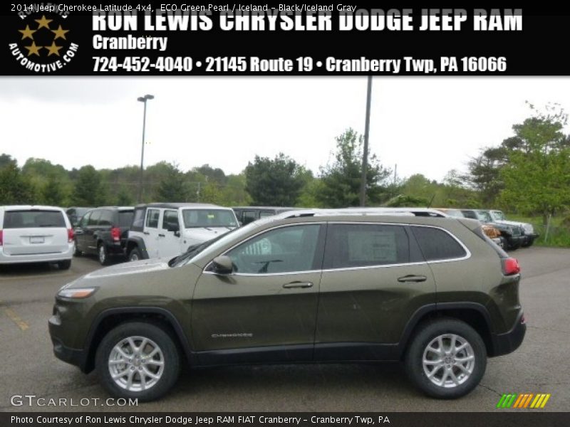 ECO Green Pearl / Iceland - Black/Iceland Gray 2014 Jeep Cherokee Latitude 4x4