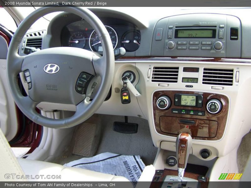 Dark Cherry Red / Beige 2008 Hyundai Sonata Limited