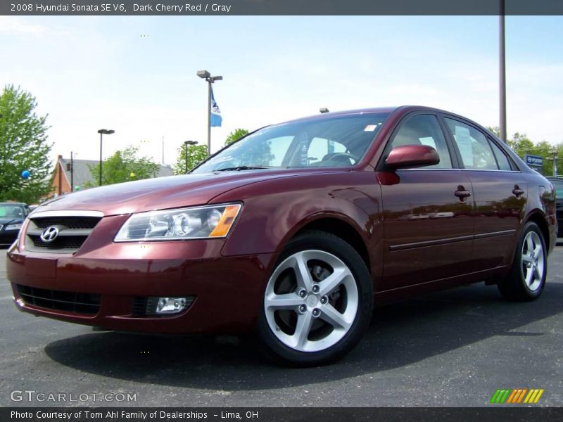 Dark Cherry Red / Gray 2008 Hyundai Sonata SE V6