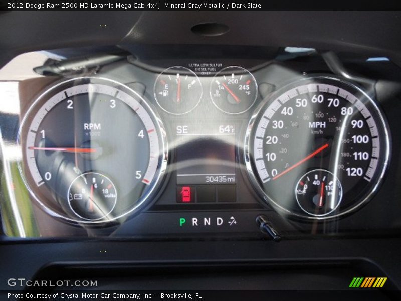 Mineral Gray Metallic / Dark Slate 2012 Dodge Ram 2500 HD Laramie Mega Cab 4x4