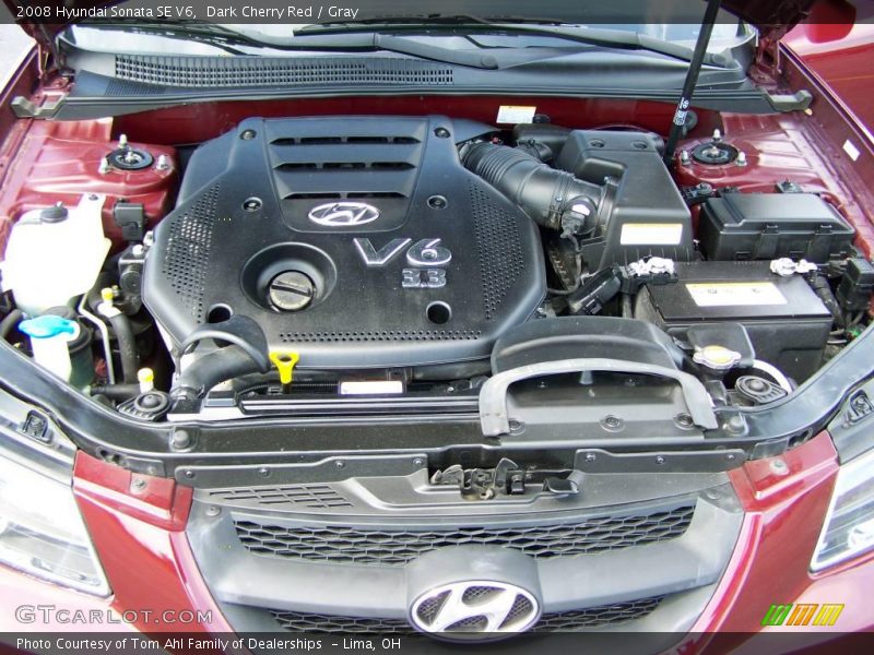 Dark Cherry Red / Gray 2008 Hyundai Sonata SE V6