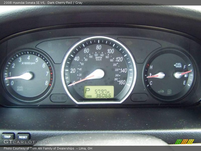 Dark Cherry Red / Gray 2008 Hyundai Sonata SE V6