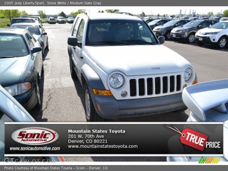 Stone White / Medium Slate Gray 2005 Jeep Liberty Sport