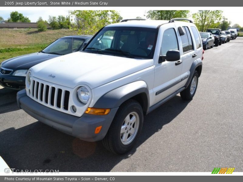 Stone White / Medium Slate Gray 2005 Jeep Liberty Sport