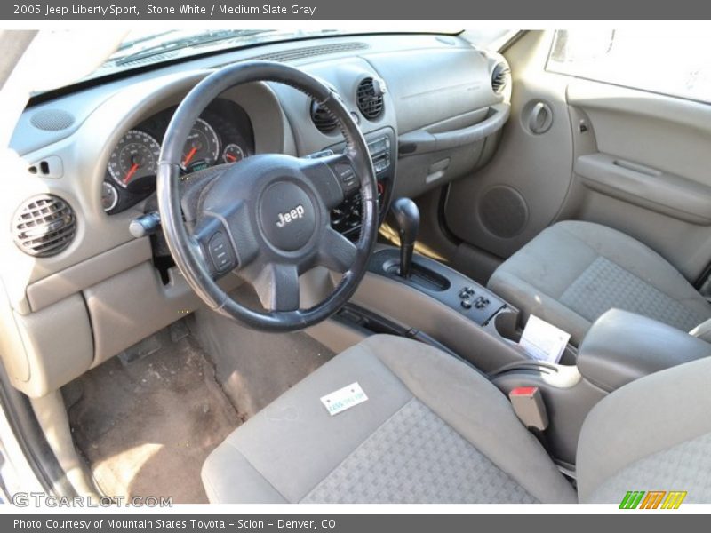 Stone White / Medium Slate Gray 2005 Jeep Liberty Sport
