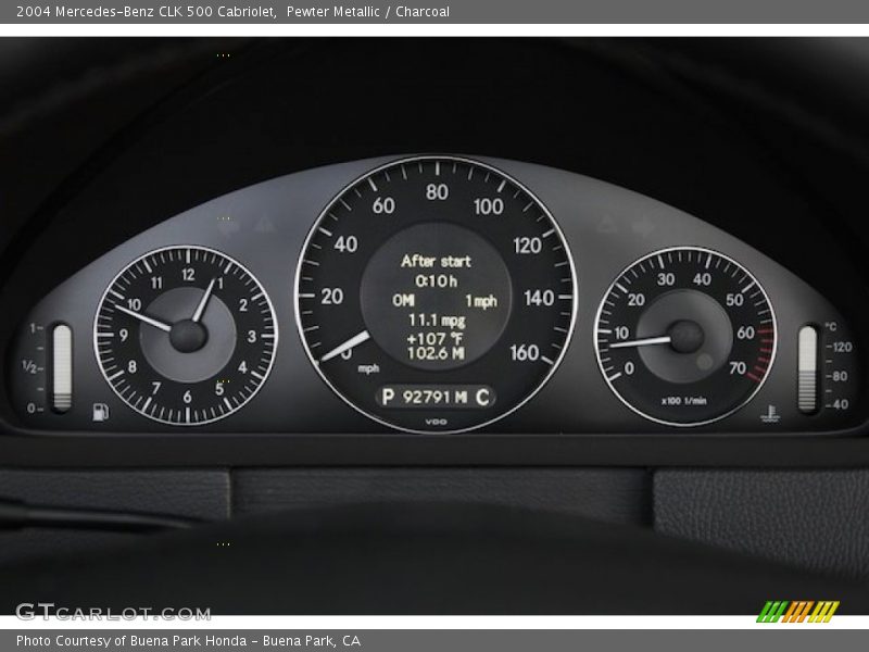 Pewter Metallic / Charcoal 2004 Mercedes-Benz CLK 500 Cabriolet