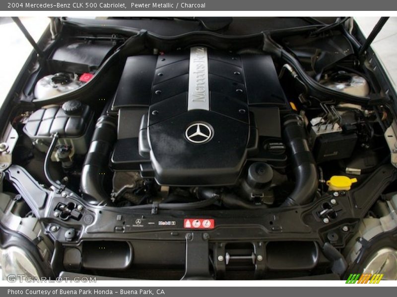 Pewter Metallic / Charcoal 2004 Mercedes-Benz CLK 500 Cabriolet