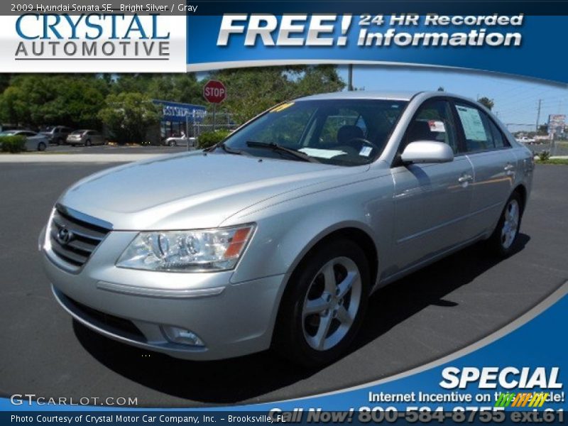 Bright Silver / Gray 2009 Hyundai Sonata SE