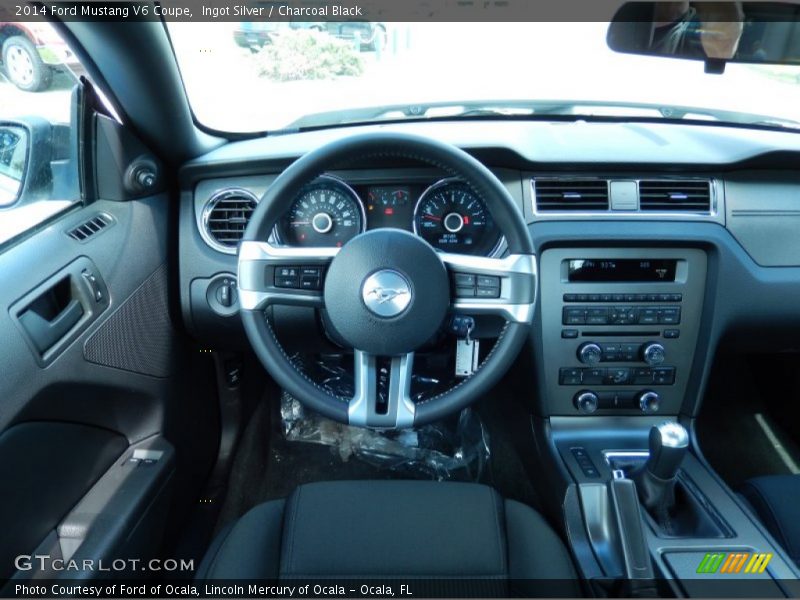 Ingot Silver / Charcoal Black 2014 Ford Mustang V6 Coupe