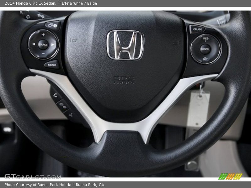 Taffeta White / Beige 2014 Honda Civic LX Sedan